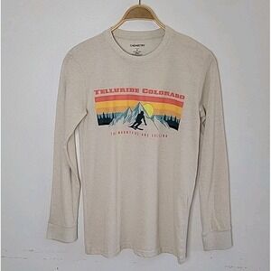 Chemistry Telluride Colorado Skiing Long Sleeve Graphic‎ Knit T Shirt Small